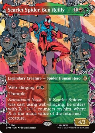 Scarlet Spider, Ben Reilly (Borderless) (SPM-214) - Marvel's Spider-Man Foil [Rare]