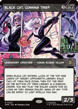 Black Cat, Cunning Thief (Borderless) (SPM-222) - Marvel's Spider-Man Foil [Rare]