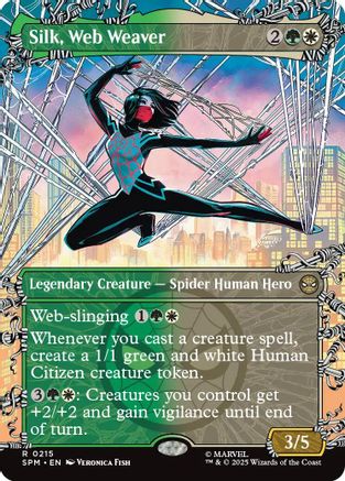 Silk, Web Weaver (Borderless) (SPM-215) - Marvel's Spider-Man Foil [Rare]