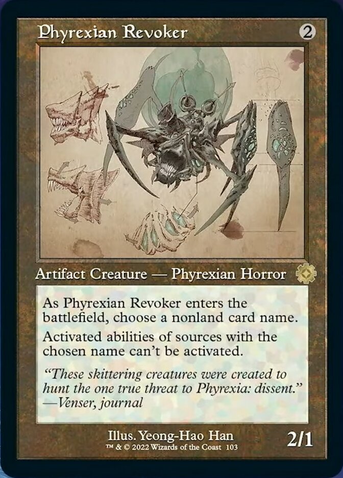 Phyrexian Revoker (BRR-103) - The Brothers' War Retro Artifacts [Rare] Retro Frame Schematic