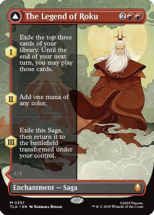 The Legend of Roku (Borderless) (TLA-357) - Avatar: The Last Airbender Foil [Mythic]