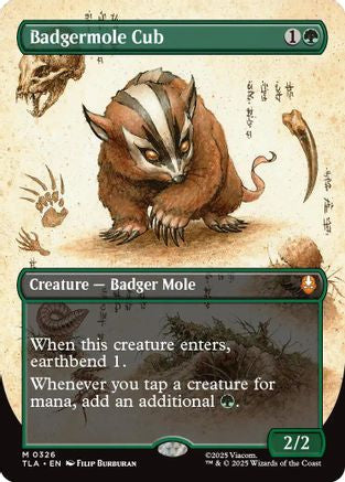Badgermole Cub (Borderless) (TLA-326) - Avatar: The Last Airbender Foil [Mythic]