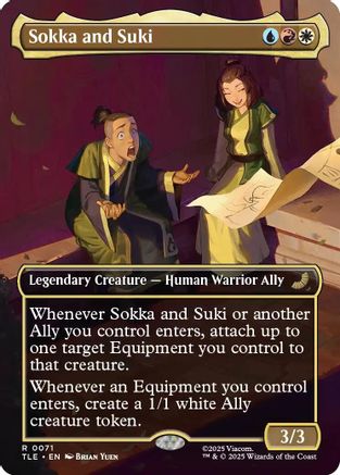 Sokka and Suki (Borderless) (TLE-071) - Avatar: The Last Airbender: Eternal-Legal Foil [Rare]