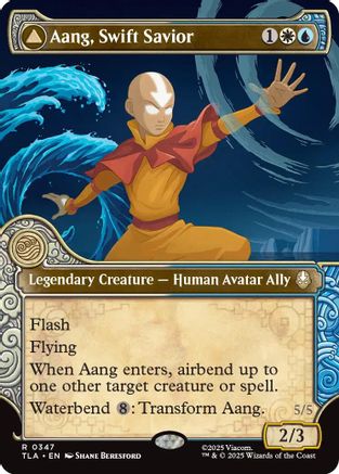 Aang, Swift Savior (Showcase) (TLA-347) - Avatar: The Last Airbender [Rare]
