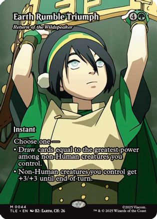 Earth Rumble Triumph - Return of the Wildspeaker (Borderless) (TLE-044) - Avatar: The Last Airbender: Eternal-Legal Foil [Mythic]