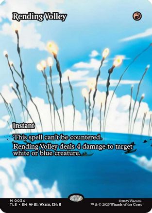 Rending Volley (Borderless) (TLE-034) - Avatar: The Last Airbender: Eternal-Legal Foil [Mythic]