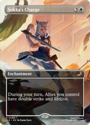 Sokka's Charge (Borderless) (TLE-065) - Avatar: The Last Airbender: Eternal-Legal Foil [Rare]