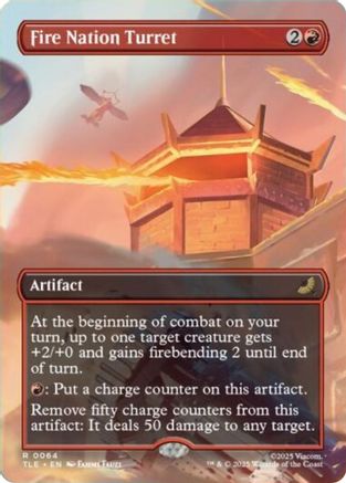 Fire Nation Turret (Borderless) (TLE-064) - Avatar: The Last Airbender: Eternal-Legal Foil [Rare]