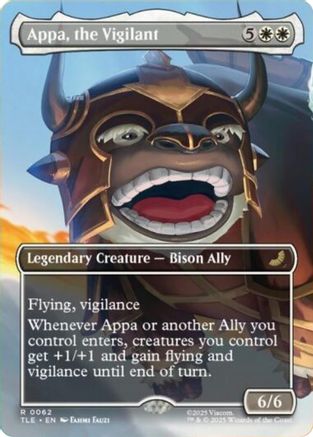 Appa, the Vigilant (Borderless) (TLE-062) - Avatar: The Last Airbender: Eternal-Legal Foil [Rare]