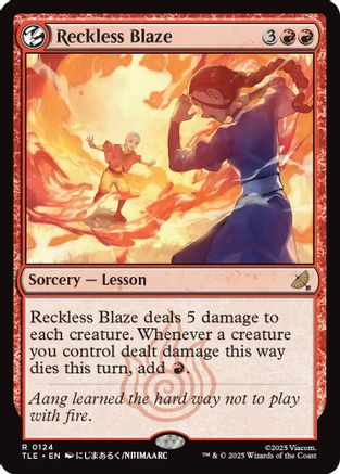 Reckless Blaze (TLE-124) - Avatar: The Last Airbender: Eternal-Legal Foil [Rare]