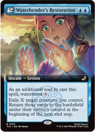 Waterbender's Restoration (Extended Art) (TLE-183) - Avatar: The Last Airbender: Eternal-Legal Foil [Rare]