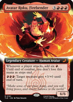 Avatar Roku, Firebender (Extended Art) (TLE-191) - Avatar: The Last Airbender: Eternal-Legal Foil [Mythic]