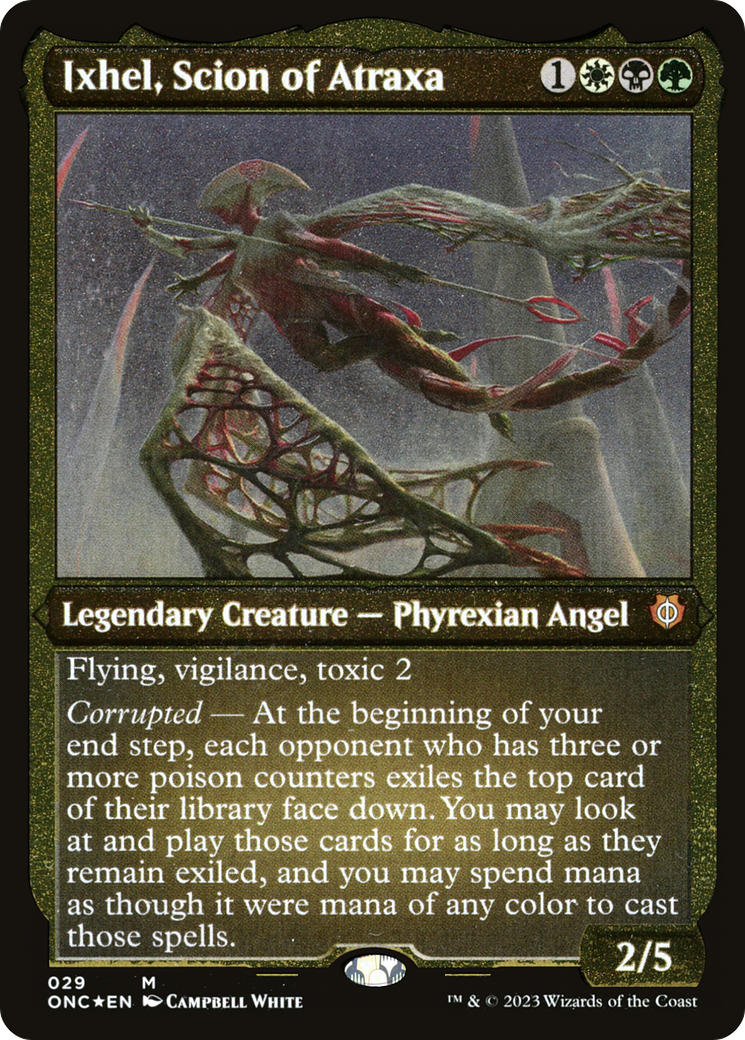 Ixhel, Scion of Atraxa (ONC-029) - Phyrexia: All Will Be One Commander Etched Foil [Mythic]