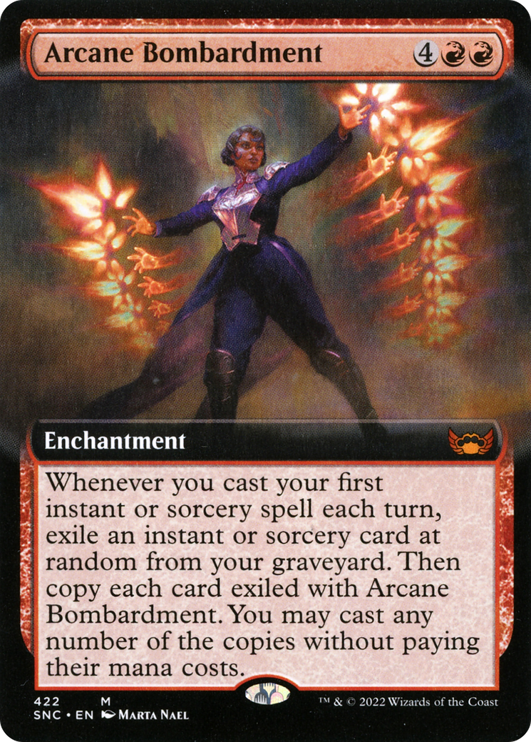 Arcane Bombardment (SNC-422) - Streets of New Capenna: (Extended Art) Foil [Mythic]