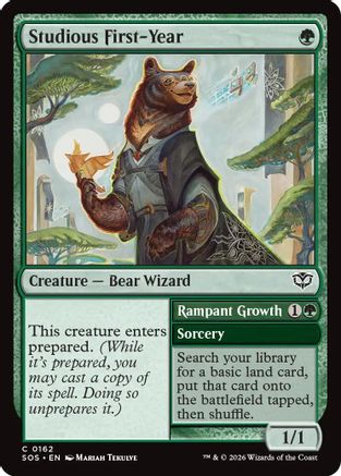 Studious First-Year (SOS-162) - Secrets of Strixhaven Foil [Common]