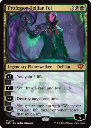Professor Dellian Fel (SOS-214) - Secrets of Strixhaven Foil [Mythic]