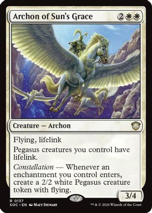 Archon of Sun's Grace (SOC-137) - Commander: Secrets of Strixhaven [Rare]
