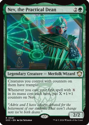 Nev, the Practical Dean (SOC-041) - Commander: Secrets of Strixhaven [Rare]