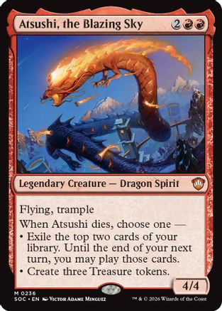 Atsushi, the Blazing Sky (SOC-236) - Commander: Secrets of Strixhaven [Mythic]
