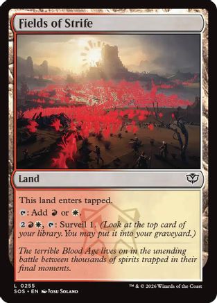 Fields of Strife (SOS-255) - Secrets of Strixhaven Foil [Land]