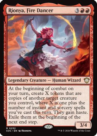 Rionya, Fire Dancer (SOC-252) - Commander: Secrets of Strixhaven [Rare]