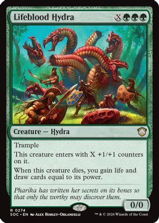Lifeblood Hydra (SOC-274) - Commander: Secrets of Strixhaven [Rare]
