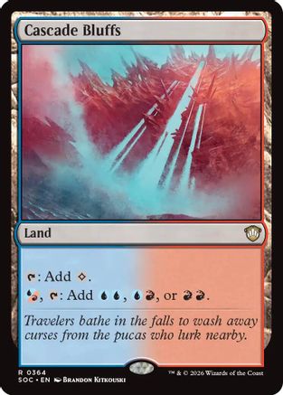 Cascade Bluffs (SOC-364) - Commander: Secrets of Strixhaven [Rare]