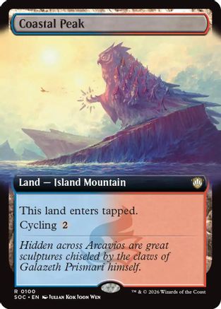 Coastal Peak (Extended Art) (SOC-100) - Commander: Secrets of Strixhaven [Rare]