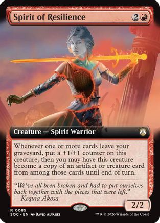 Spirit of Resilience (Extended Art) (SOC-085) - Commander: Secrets of Strixhaven [Rare]