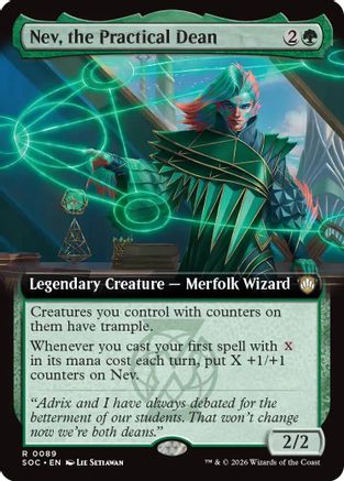 Nev, the Practical Dean (Extended Art) (SOC-089) - Commander: Secrets of Strixhaven [Rare]