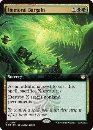 Immoral Bargain (Extended Art) (SOC-095) - Commander: Secrets of Strixhaven [Rare]