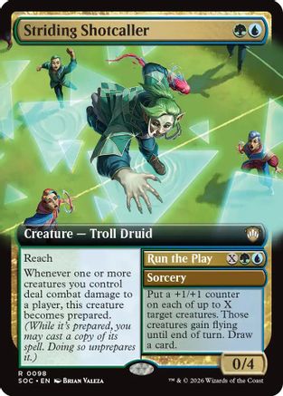 Striding Shotcaller (Extended Art) (SOC-098) - Commander: Secrets of Strixhaven [Rare]