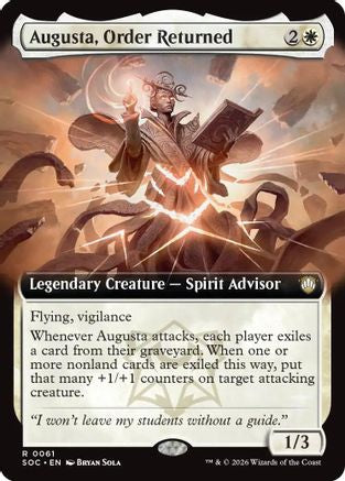 Augusta, Order Returned (Extended Art) (SOC-061) - Commander: Secrets of Strixhaven [Rare]