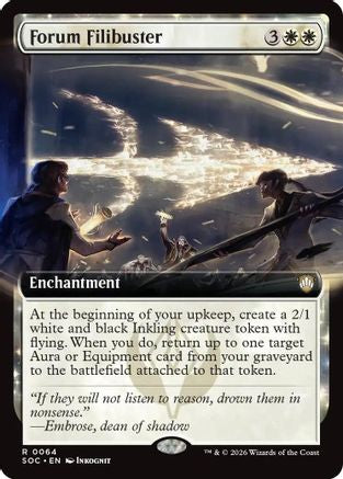 Forum Filibuster (Extended Art) (SOC-064) - Commander: Secrets of Strixhaven [Rare]