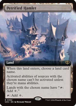 Petrified Hamlet (Extended Art) (SOS-362) - Secrets of Strixhaven Foil [Rare]