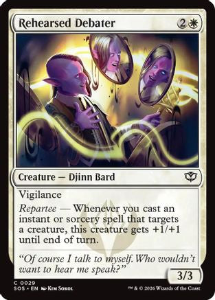 Rehearsed Debater (SOS-029) - Secrets of Strixhaven Foil [Common]
