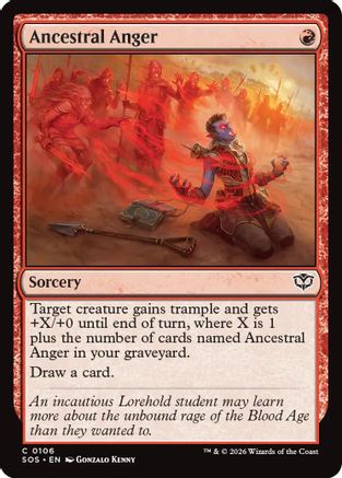 Ancestral Anger (SOS-106) - Secrets of Strixhaven Foil [Common]