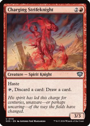Charging Strikeknight (SOS-110) - Secrets of Strixhaven Foil [Uncommon]
