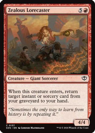 Zealous Lorecaster (SOS-137) - Secrets of Strixhaven Foil [Common]