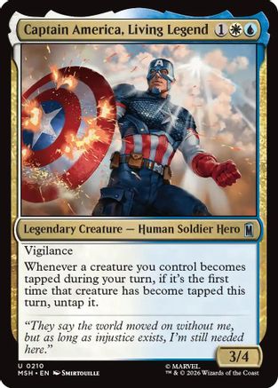 Captain America, Living Legend (MSH-210) - Marvel Super Heroes [Uncommon]