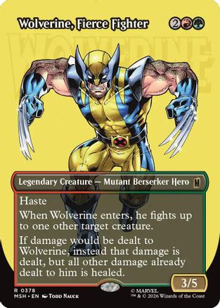 Wolverine, Fierce Fighter (Borderless) (MSH-378) - Marvel Super Heroes [Rare]