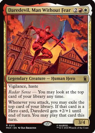 Daredevil, Man Without Fear (MSH-213) - Marvel Super Heroes Foil [Rare]