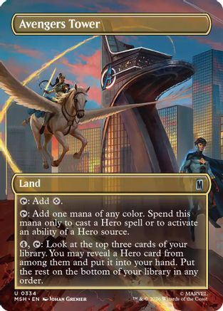 Avengers Tower (Borderless) (MSH-334) - Marvel Super Heroes Foil [Uncommon]