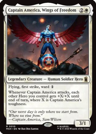 Captain America, Wings of Freedom (MSH-010) - Marvel Super Heroes [Rare]