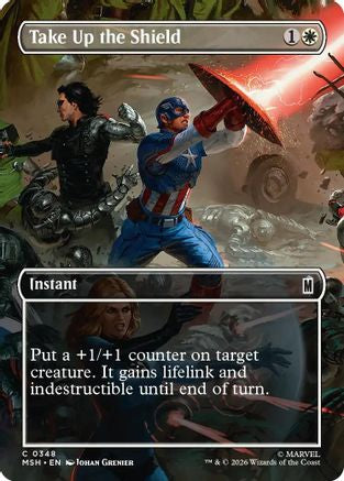 Take Up the Shield (Borderless) (MSH-348) - Marvel Super Heroes Foil [Common]