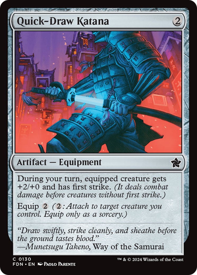 Quick-Draw Katana (FDN-130) - Foundations Foil [Common]