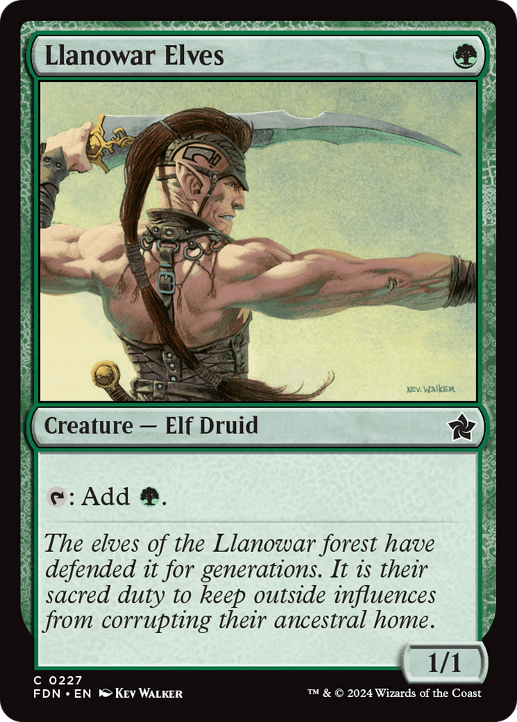 Llanowar Elves (FDN-227) - Foundations Foil [Common]