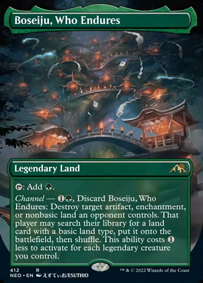 Boseiju, Who Endures (NEO-412) - Kamigawa: Neon Dynasty (Borderless) [Rare]