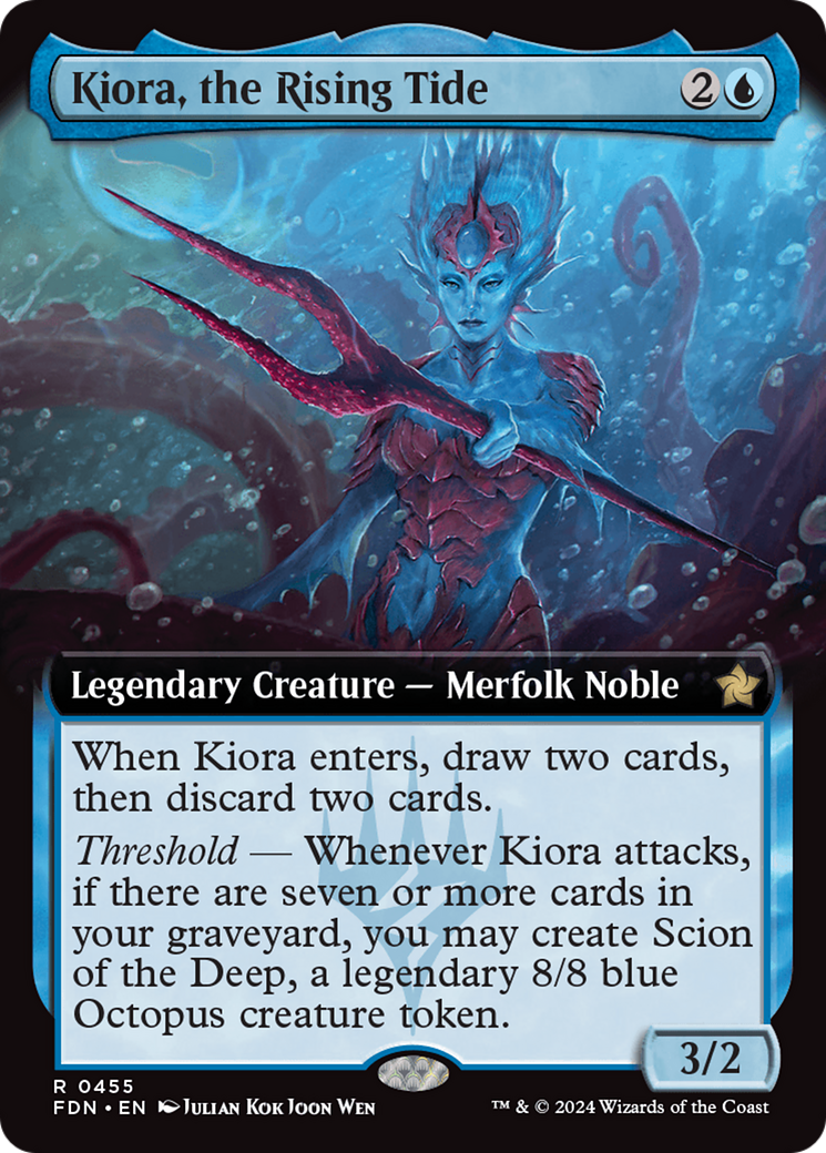 Kiora, the Rising Tide (FDN-455) - Foundations: (Extended Art) Foil [Rare]