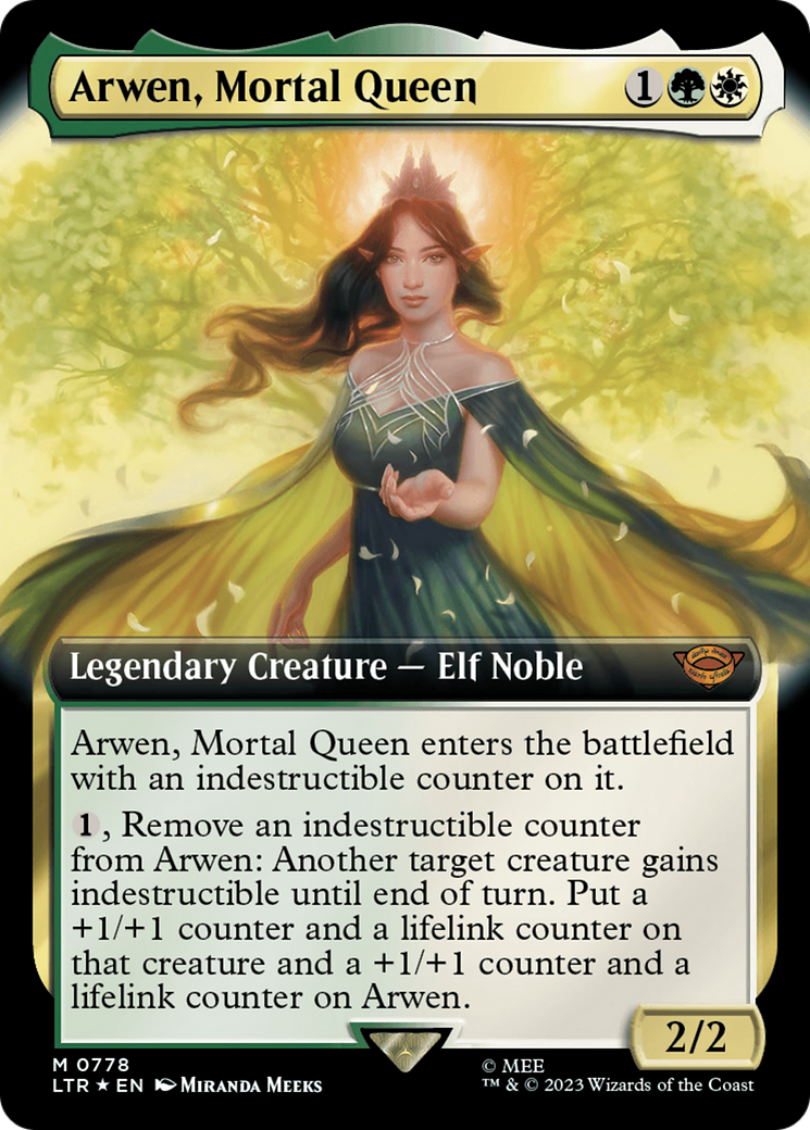 Arwen, Mortal Queen (LTR-778) - The Lord of the Rings: Tales of Middle-earth: (Extended Art) Surge Foil [Mythic]